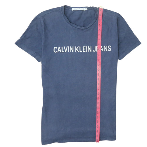 Calvin Klein Jeans Men's Navy Blue Crew Neck Cotton T-Shirt M