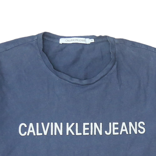 Calvin Klein Jeans Men's Navy Blue Crew Neck Cotton T-Shirt M