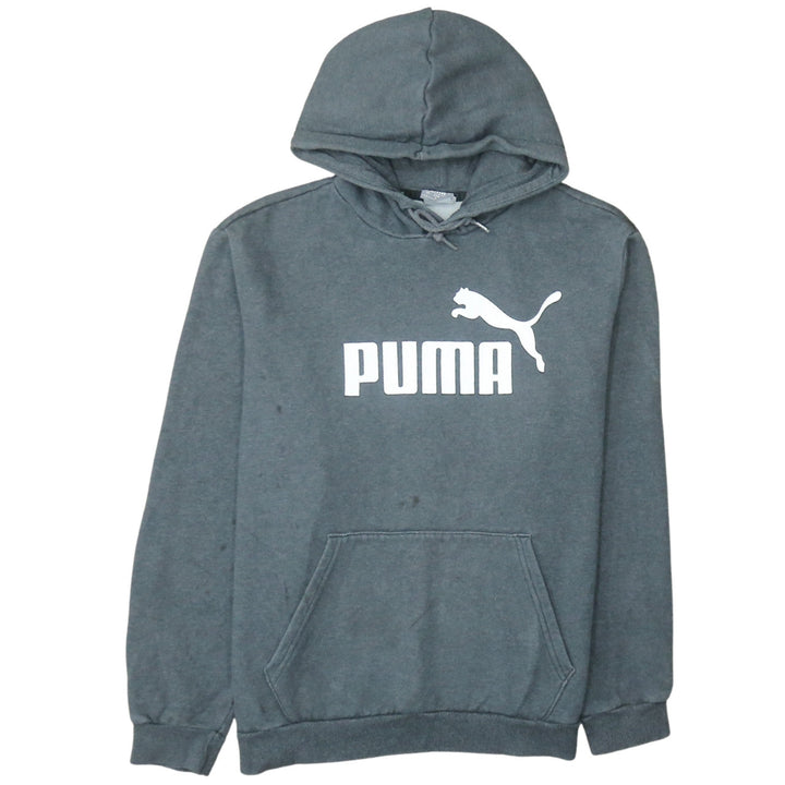 Puma Mens Grey Pullover Hoodie Size L Sports Fleece Sweatshirt
