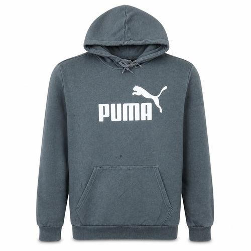 Puma Mens Grey Pullover Hoodie Size L Sports Fleece Sweatshirt