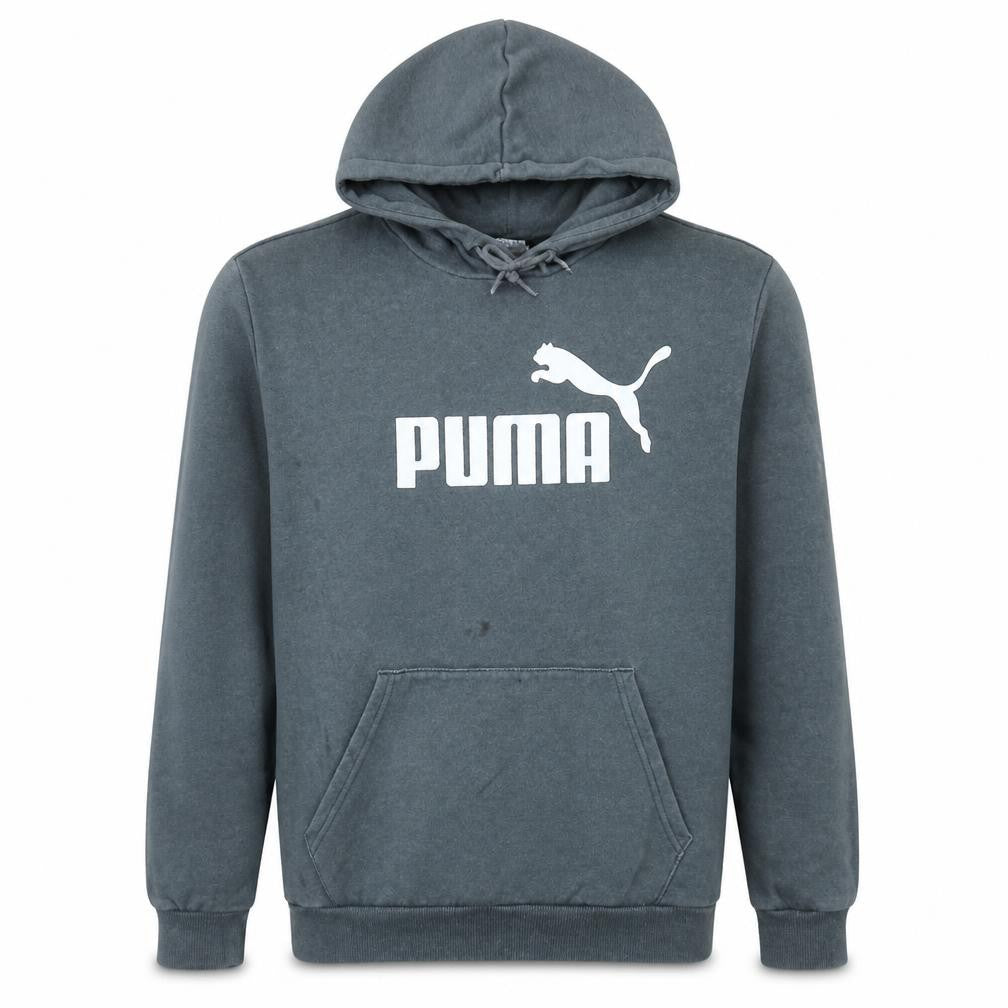 Puma Mens Grey Pullover Hoodie Size L Sports Fleece Sweatshirt