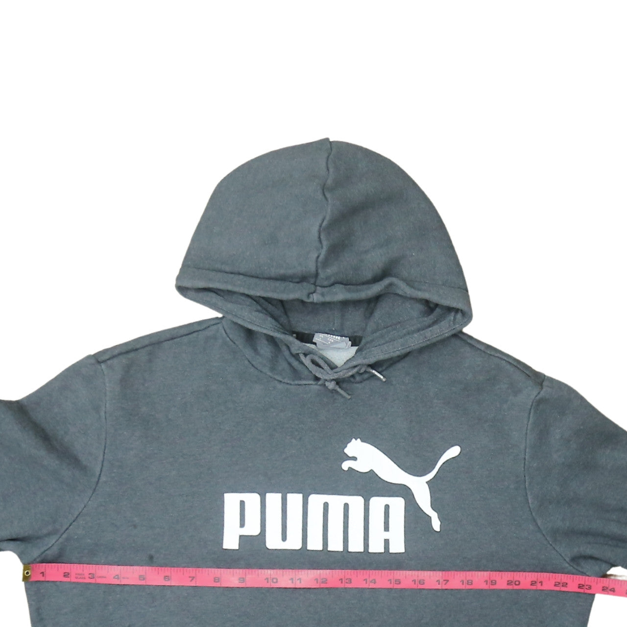 Puma Mens Grey Pullover Hoodie Size L Sports Fleece Sweatshirt