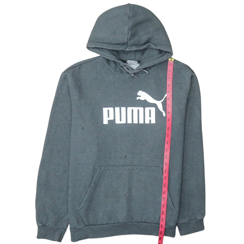 Puma Mens Grey Pullover Hoodie Size L Sports Fleece Sweatshirt