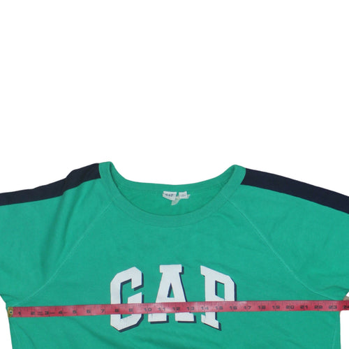 GAP Women's Green Crew Neck Pullover Sweatshirt XL Logo Print