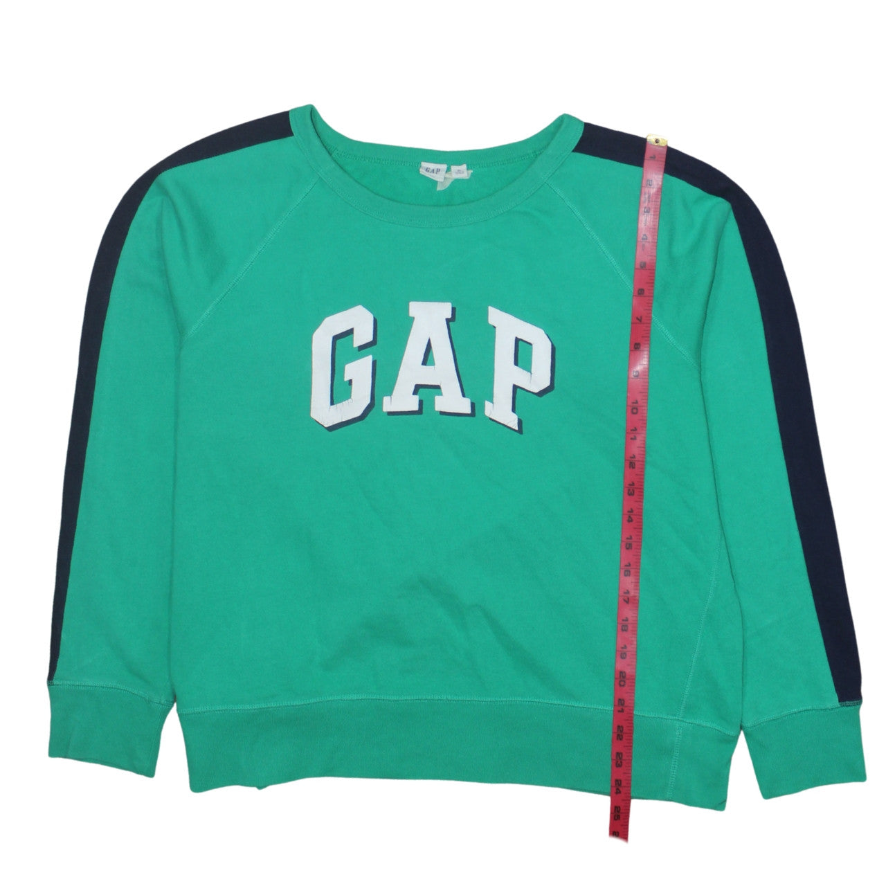 GAP Women's Green Crew Neck Pullover Sweatshirt XL Logo Print