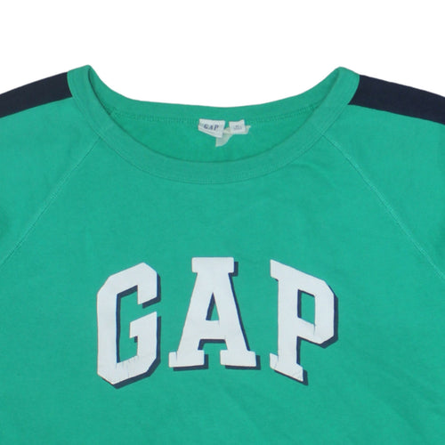 GAP Women's Green Crew Neck Pullover Sweatshirt XL Logo Print