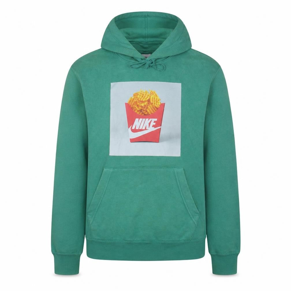 Nike Men's Green XS Pullover Hoodie with Funny Fries Print