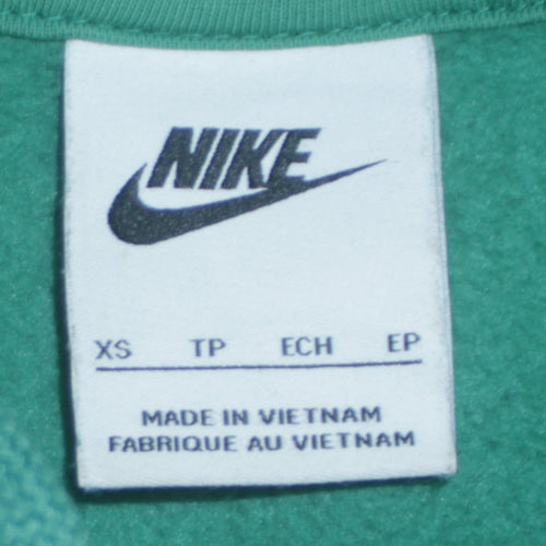 Nike Men's Green XS Pullover Hoodie with Funny Fries Print