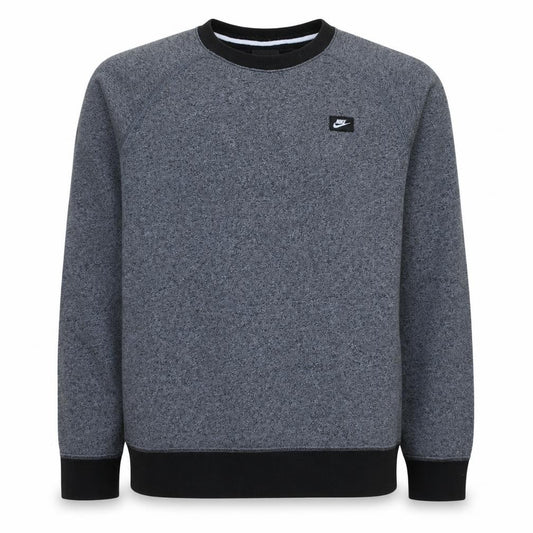Front view of Nike Men's Grey Crew Neck Pullover Sweatshirt M Regular Fit