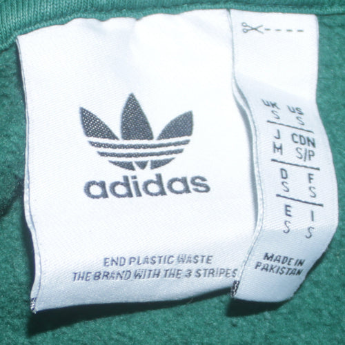 Adidas Men’s Green Pullover Hoodie Small Logo Hooded Sweatshirt