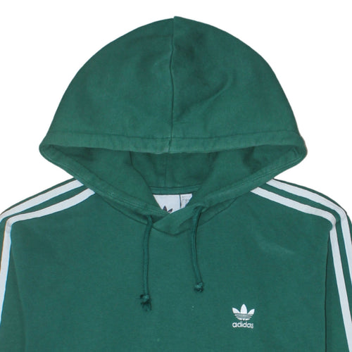 Adidas Men’s Green Pullover Hoodie Small Logo Hooded Sweatshirt