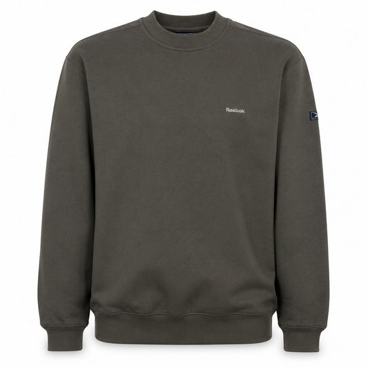 Front view of Reebok Men's Green Pullover Sweatshirt M Crew Neck Fleece