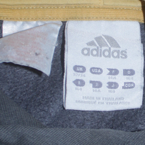 Adidas Teens Grey Pullover Hoodie 164 Logo Sports Style