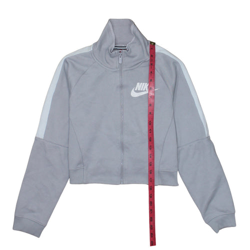 Nike Women’s Grey Full Zip Hoodie Small Polyester Cotton Blend