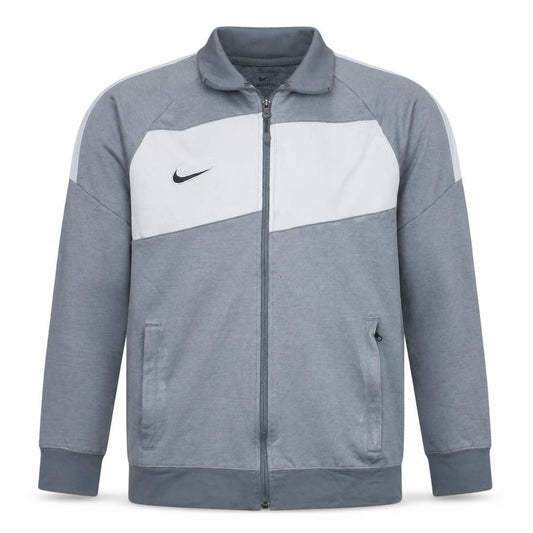Front view of Nike Men's Grey Dri-Fit Full Zip Sports Sweatshirt M