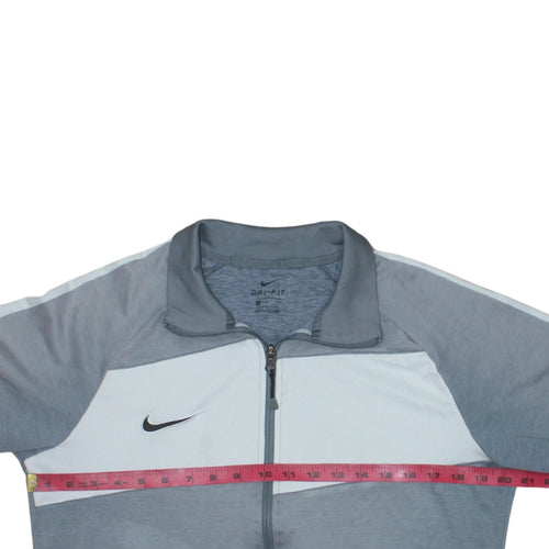 Nike Men's Grey Dri-Fit Full Zip Sports Sweatshirt M