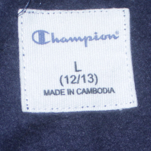 Champion Boys Navy Blue Pullover Hoodie Size 12-13 L Cotton Blend