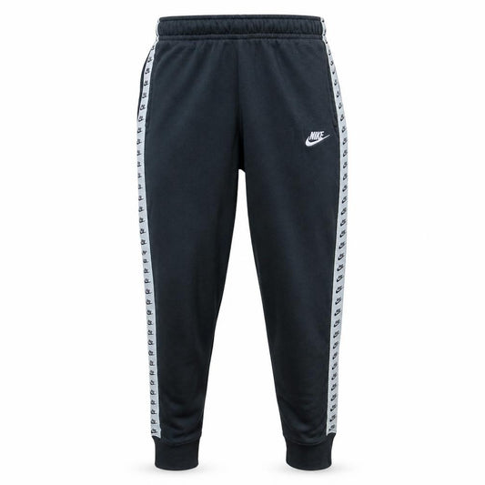 Front view of Nike Men’s Black Fleece Joggers Small Regular Fit Logo Tapered