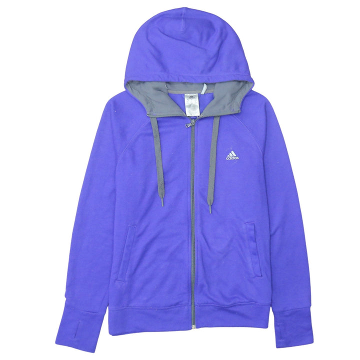 Adidas Women Purple Full Zip Hoodie Climalite L 16-18 Sportswear