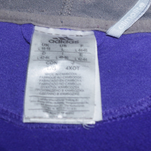 Adidas Women Purple Full Zip Hoodie Climalite L 16-18 Sportswear