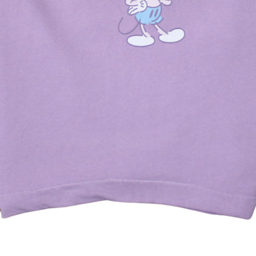 Disney Mickey Mouse Women's Purple Crew Neck Sweatshirt Size M