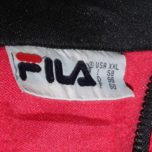 FILA Mens Black Red Full Zip Sports Sweatshirt 2XL