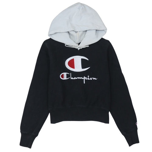 Champion Womens Black Large Reverse Weave Hoodie Sweatshirt