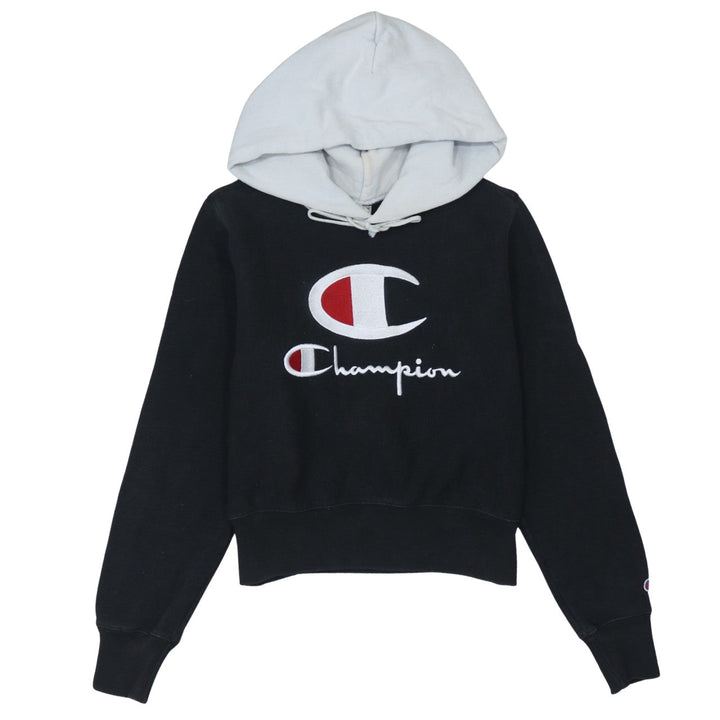 Champion Womens Black Large Reverse Weave Hoodie Sweatshirt