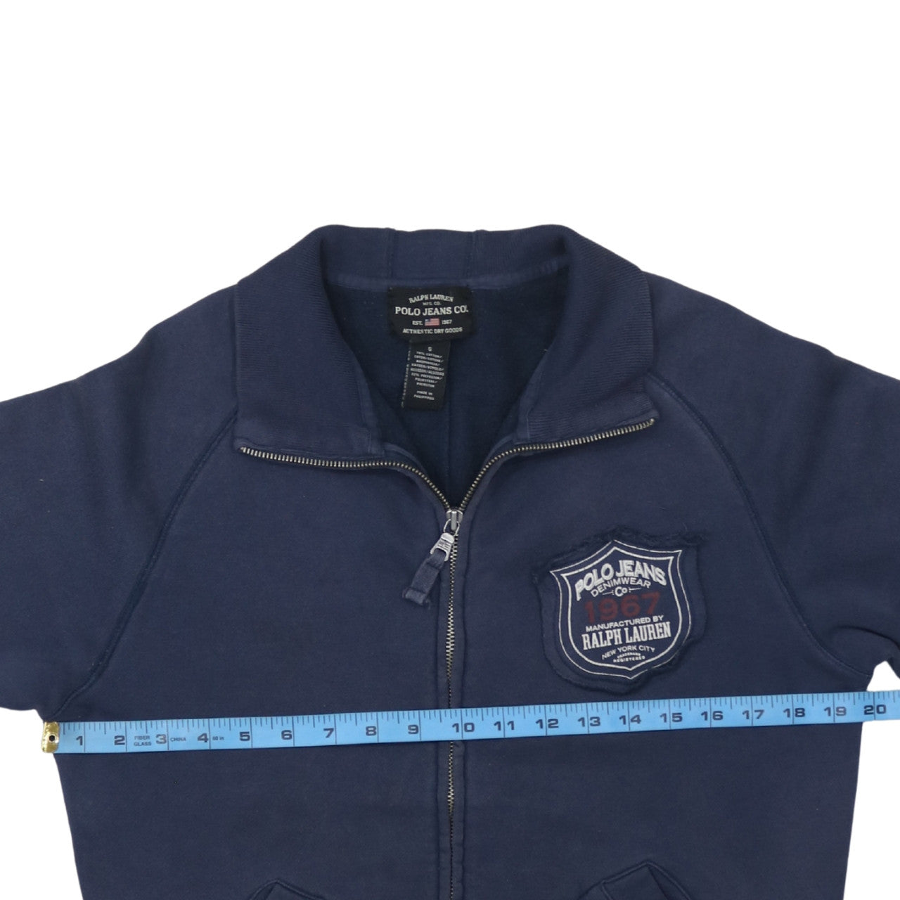 Ralph Lauren Polo Jeans Men Blue Full Zip Sweatshirt S Classic Logo