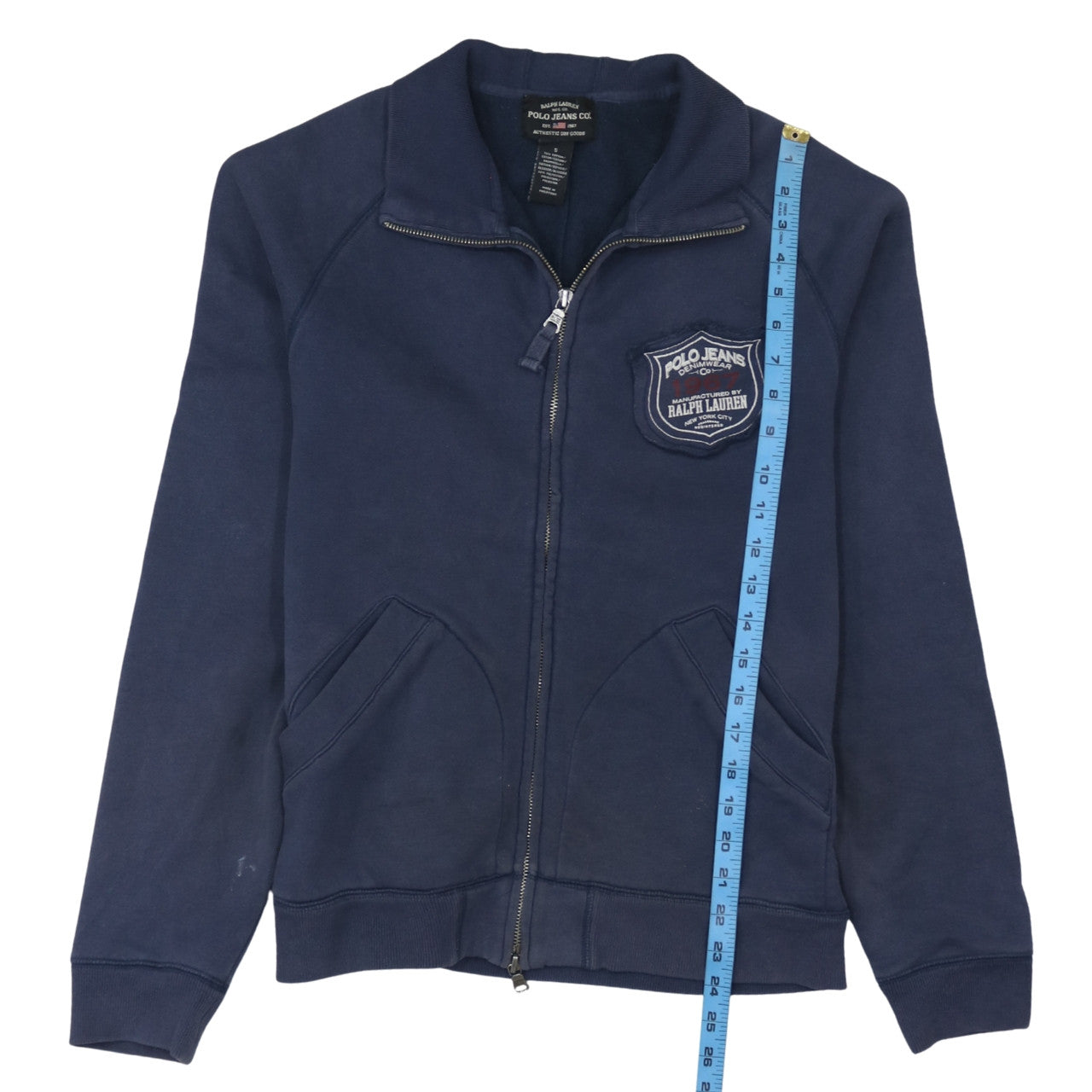 Ralph Lauren Polo Jeans Men Blue Full Zip Sweatshirt S Classic Logo