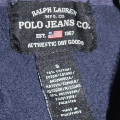 Ralph Lauren Polo Jeans Men Blue Full Zip Sweatshirt S Classic Logo