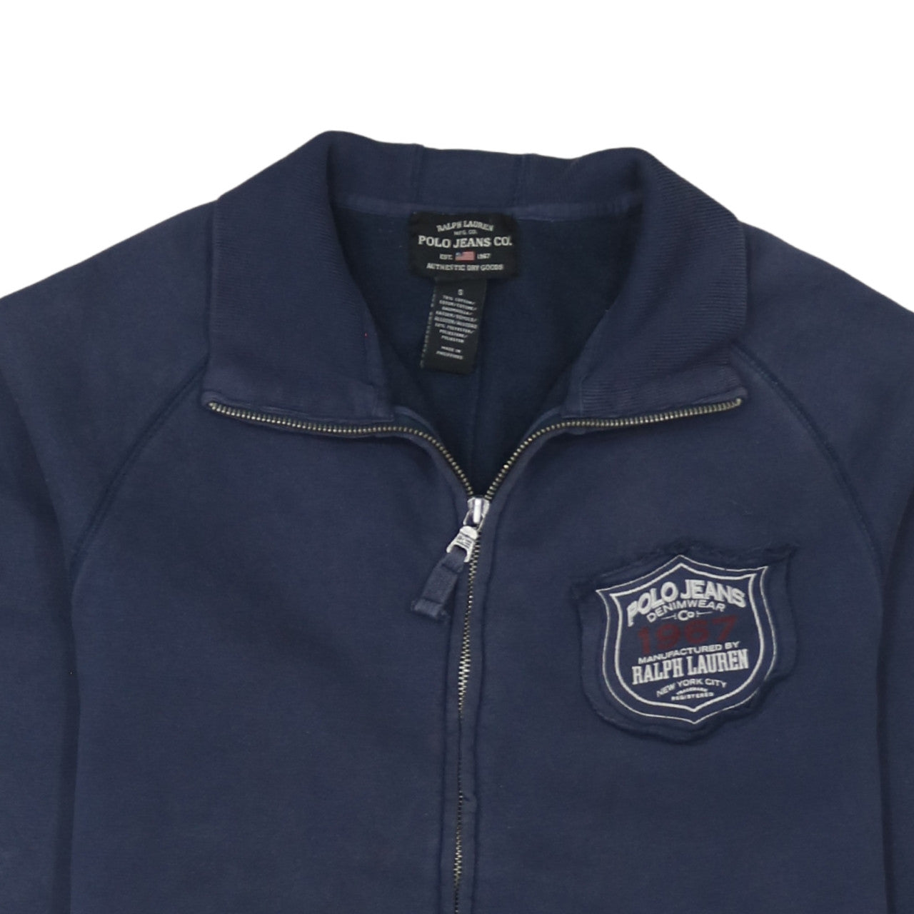 Ralph Lauren Polo Jeans Men Blue Full Zip Sweatshirt S Classic Logo