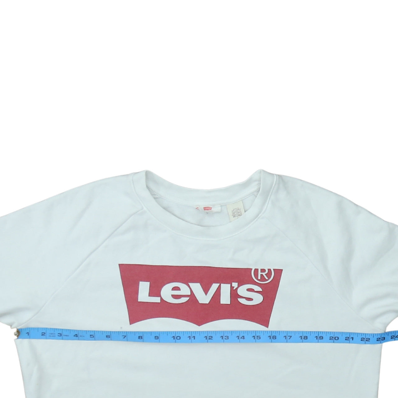 Levi's Womens White Logo Crew Neck Pullover Sweatshirt Size M