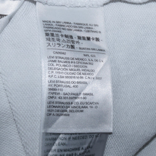 Levi's Womens White Logo Crew Neck Pullover Sweatshirt Size M