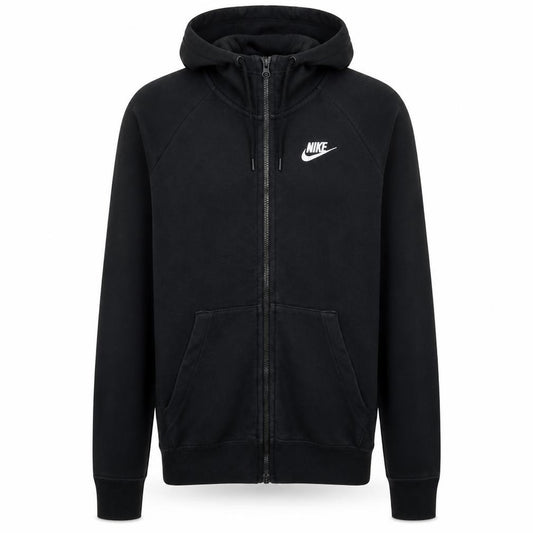 Front view of Nike Men's Black Full Zip Hoodie XS Fleece Sportswear