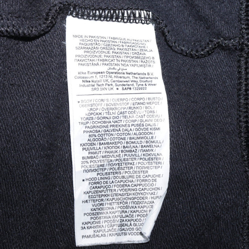 Nike Men's Black Full Zip Hoodie XS Fleece Sportswear