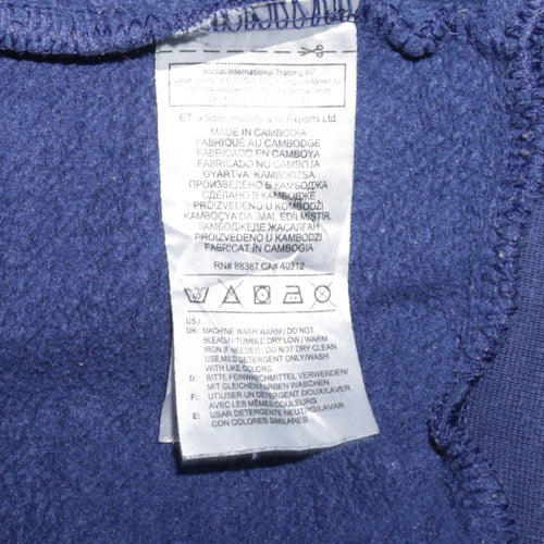 Adidas Men's Blue Pullover Hoodie Size L Regular Fit Sportswear