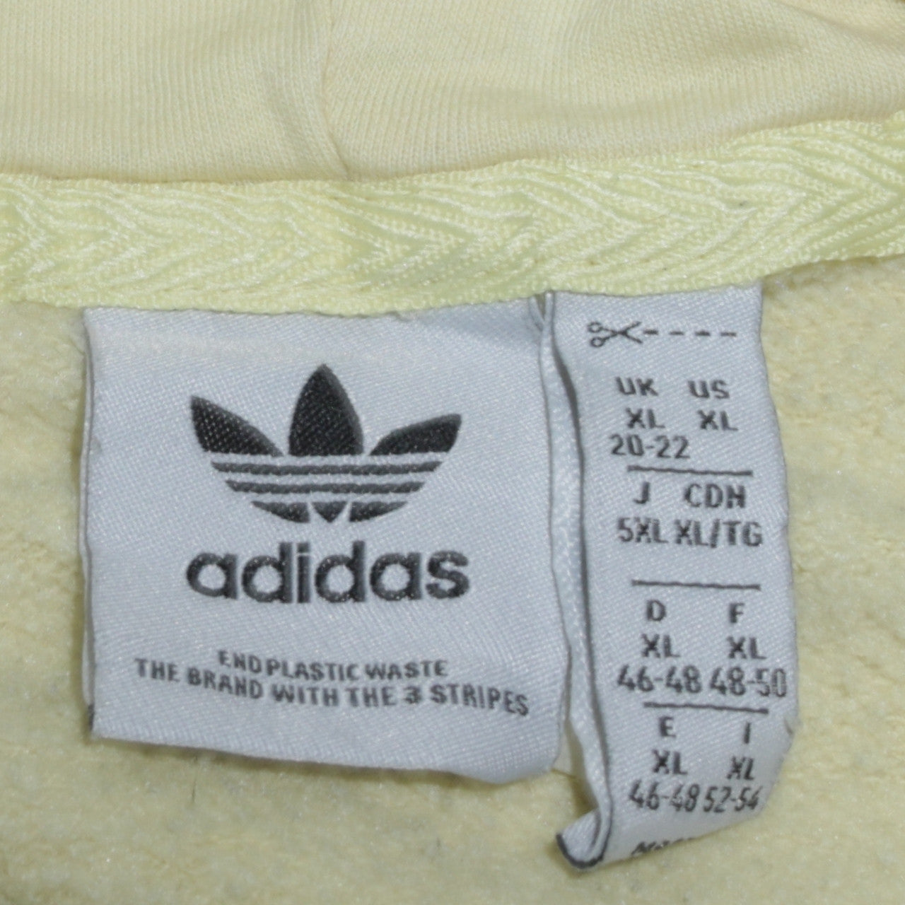 Adidas Womens Yellow Hoodie XL Pullover Hooded Sweatshirt