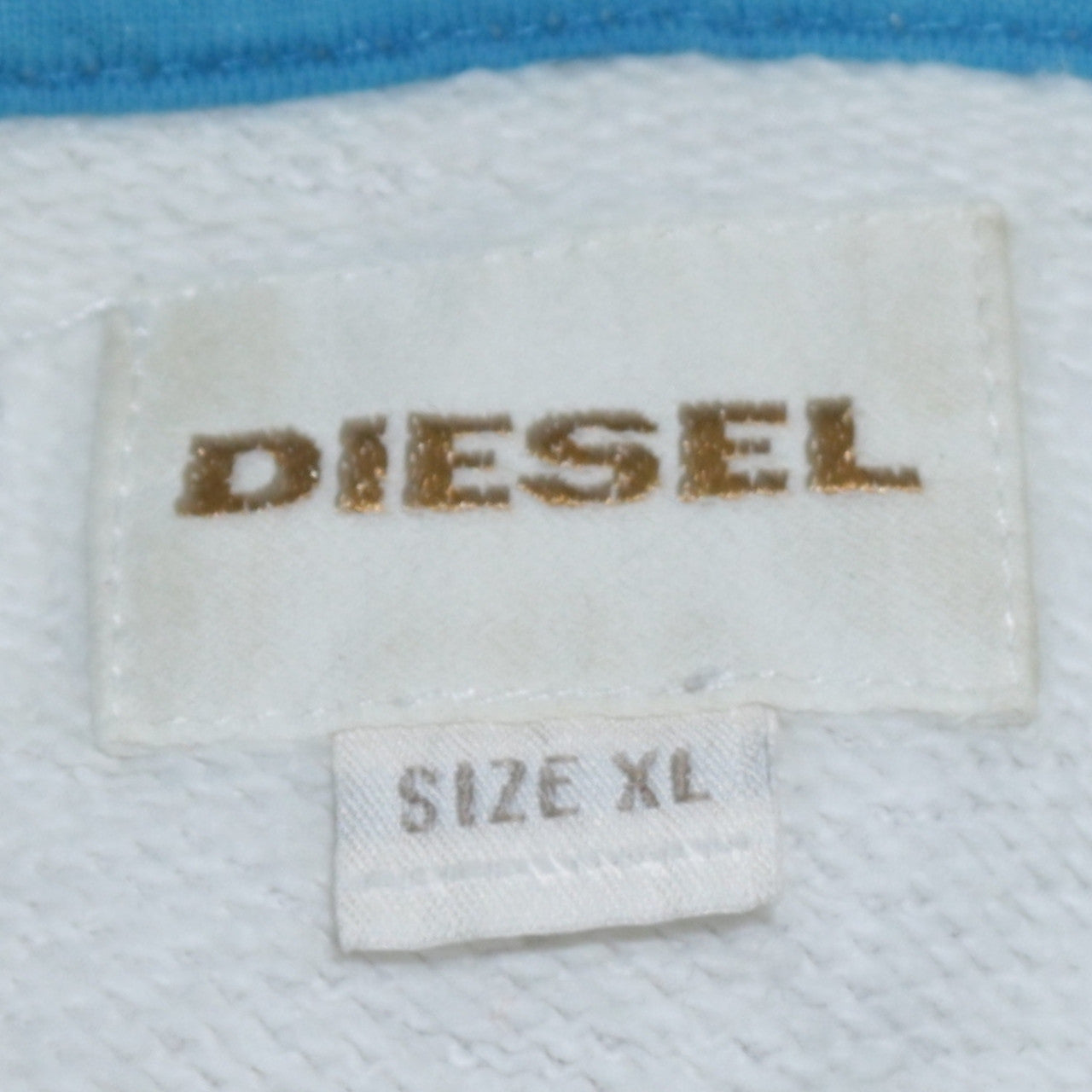 Diesel Womens White XL Pullover Hoodie Graphic Print Cotton Sweatshirt
