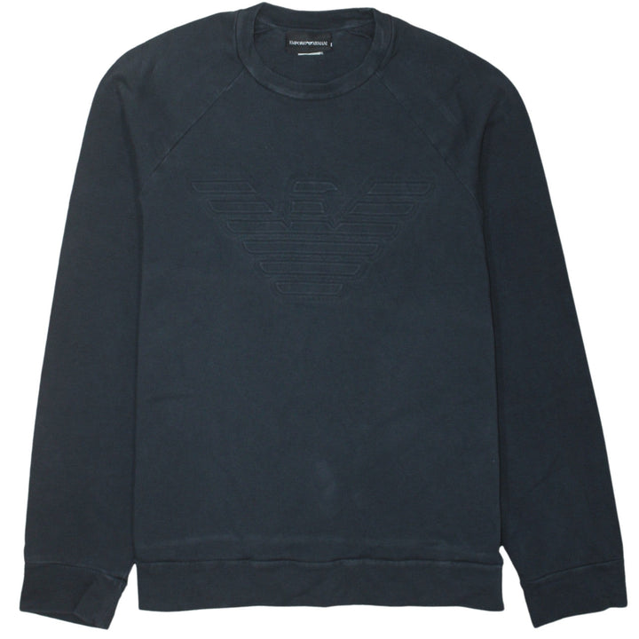 Emporio Armani Men's Black Logo Sweatshirt Size M Crew Neck