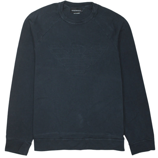 Emporio Armani Men's Black Logo Sweatshirt Size M Crew Neck