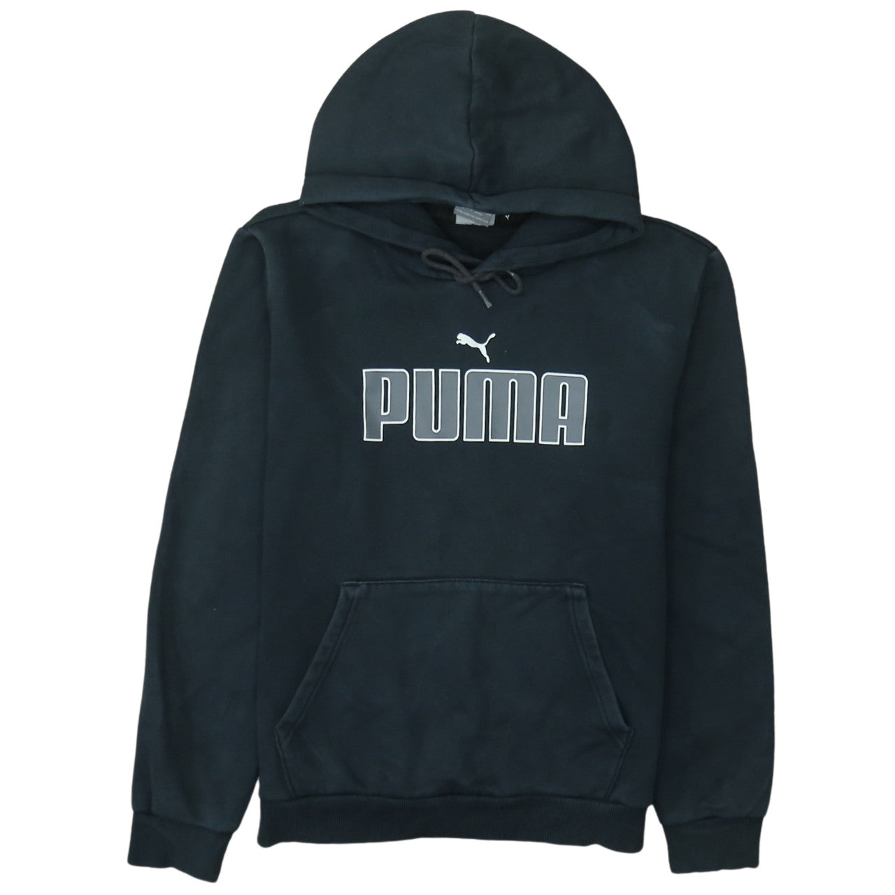 Puma Womens Black Small Pullover Hoodie with Logo Print