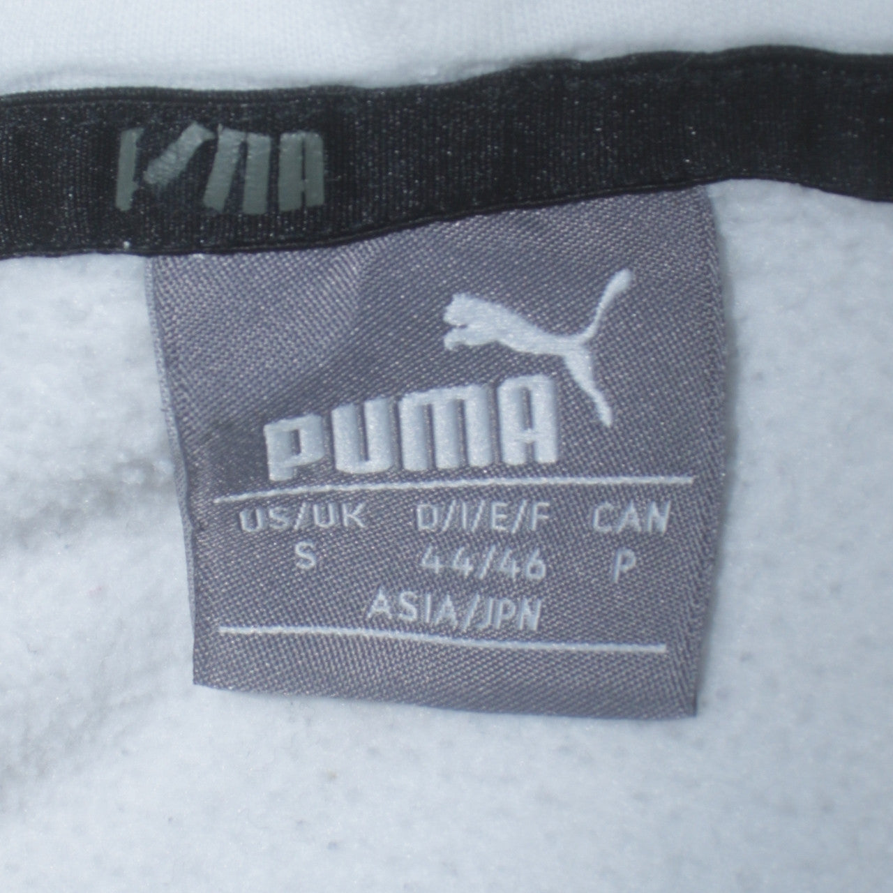 Puma Mens White Small Pullover Hoodie Logo Fleece Sweatshirt