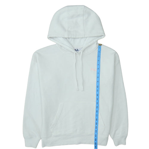 Fila Womens White Hooded Pullover Sweatshirt Size M Cotton Blend