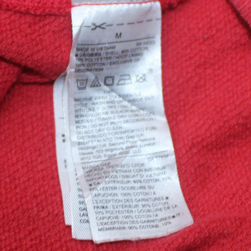 GAP Women's Red Full Zip Hoodie Size M Cotton Blend Casual
