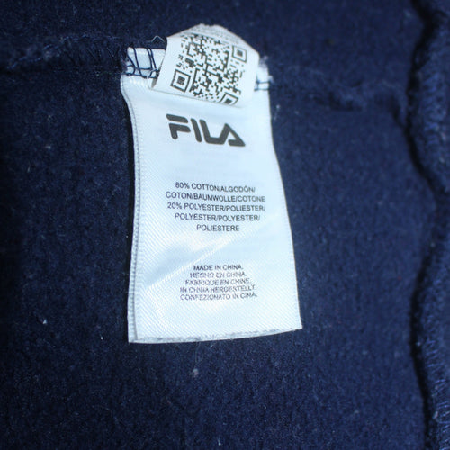 Fila Womens Red Blue Logo Hoodie Pullover Cotton Blend Size M