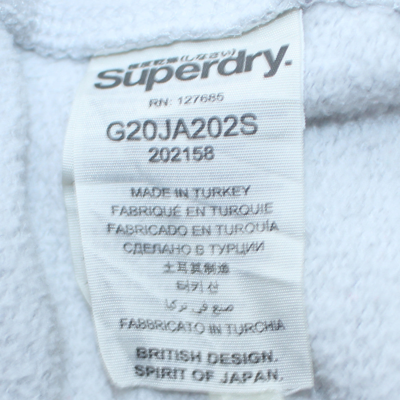 Superdry Womens Grey XS Pullover Hoodie with Purple Logo Print