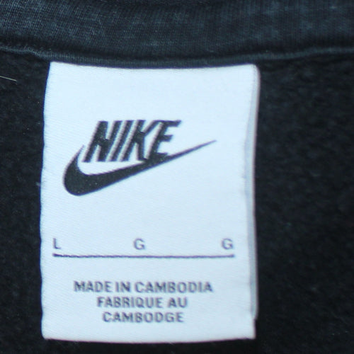 Nike Women’s Black Large Pullover Hoodie with Logo Print