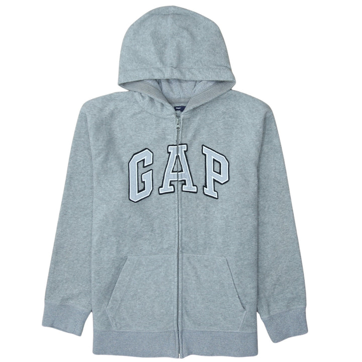 GAP Kids Boys Grey Full Zip Hoodie – Size 13 Years – Classic Logo Style