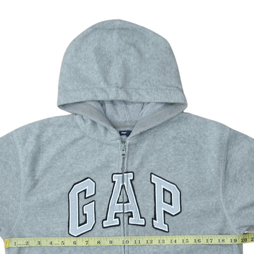 GAP Kids Boys Grey Full Zip Hoodie – Size 13 Years – Classic Logo Style